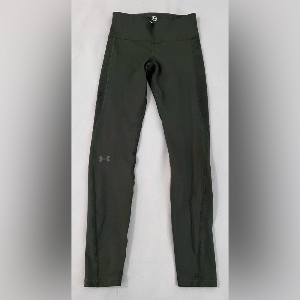 Under‎ Armour Women's HeatGear Compression Ankle Leggings, Olive Green Sz Small